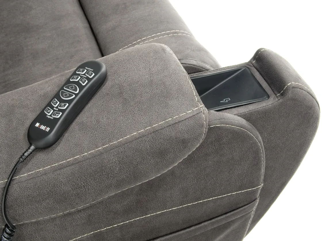 Mor Furniture Str 3 Power Lift Chair W/ Wireless Charger In Gunmetal