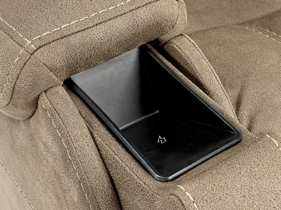 Mor Furniture Str 3 Power Recliner W/ Wireless Charger In Gunmetal