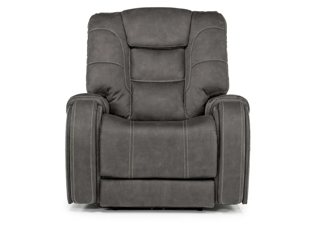 Mor Furniture Str 3 Power Recliner W/ Wireless Charger In Gunmetal