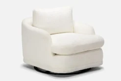 Mor Furniture Stratus Crypton Performance Swivel Chair In Jennie Snow