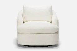 Mor Furniture Stratus Crypton Performance Swivel Chair In Jennie Snow