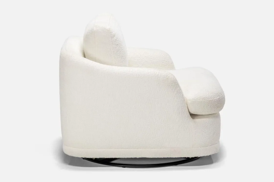 Mor Furniture Stratus Crypton Performance Swivel Chair In Jennie Snow