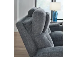 Mor Furniture Studio Cave 2 Power Sofa W/ Drop Down Table In Steel