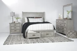 Mor Furniture Sullivan Panel Bed W/ Storage, Dresser, Mirror & Nightstand In Drift Gray, Queen