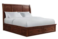 Mor Furniture Sullivan Panel Bed W/ Storage, Dresser, Mirror & Nightstand In Drift Gray, Queen