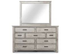 Mor Furniture Sullivan Panel Bed W/ Storage, Dresser, Mirror & Nightstand In Drift Gray, Queen