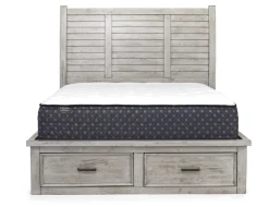 Mor Furniture Sullivan Panel Bed W/ Storage, Dresser, Mirror & Nightstand In Drift Gray, Queen
