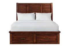 Mor Furniture Sullivan Panel Bed W/ Storage, Dresser, Mirror & Nightstand In Drift Gray, Queen