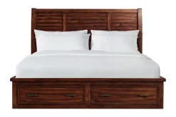 Mor Furniture Sullivan Panel Bed W/ Storage, Dresser, Mirror & Nightstand In Drift Gray, Queen