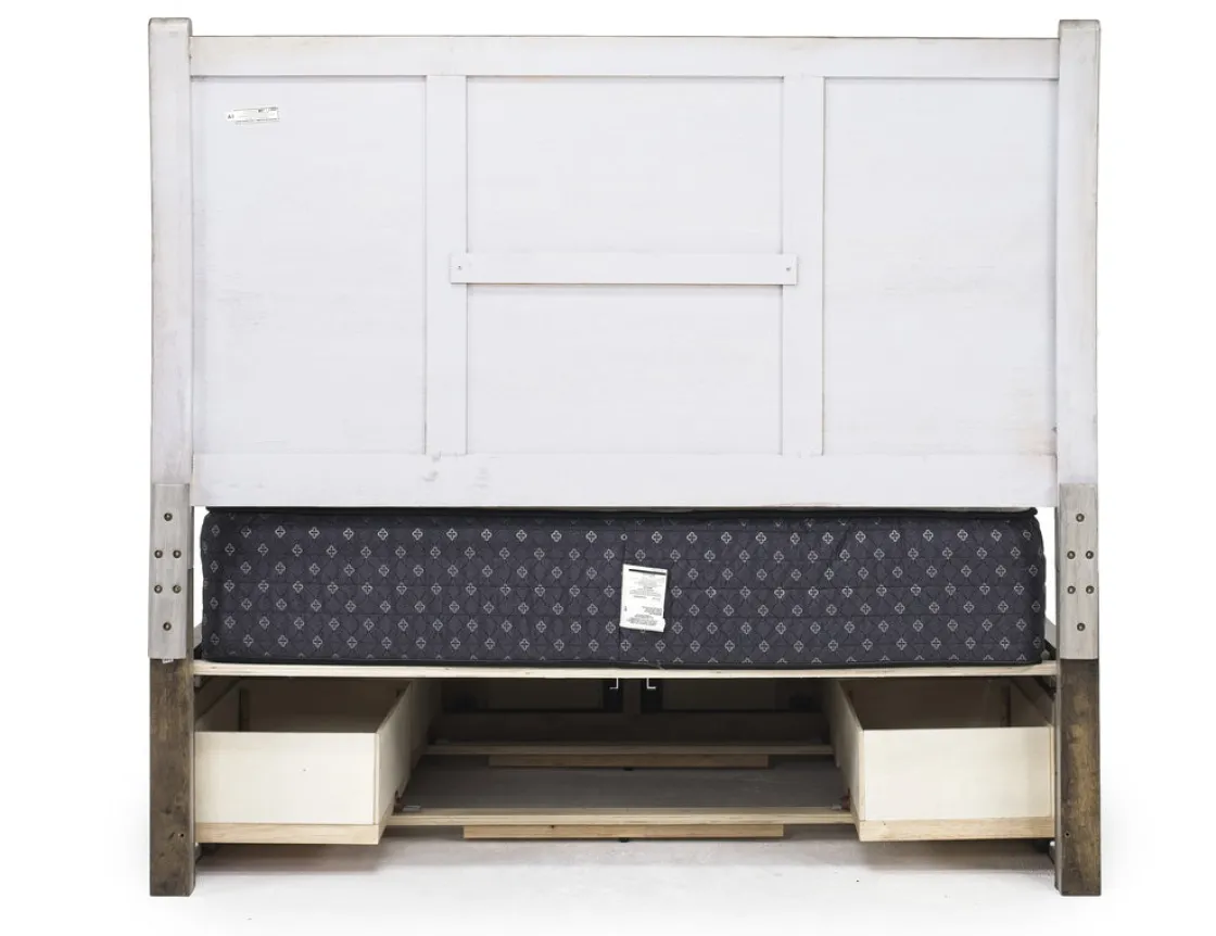 Mor Furniture Sullivan Panel Bed W/ Storage In Drift Gray, Queen