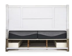 Mor Furniture Sullivan Panel Bed W/ Storage In Drift Gray, Queen