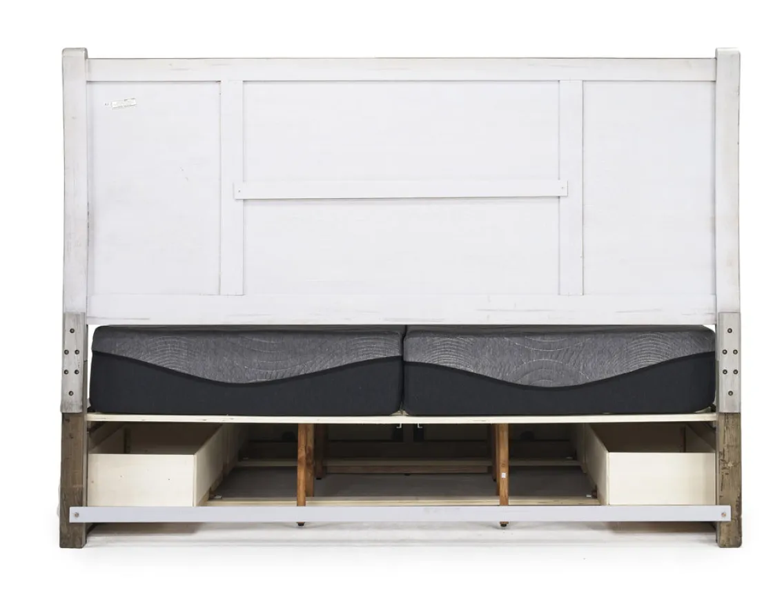 Mor Furniture Sullivan Panel Bed W/ Storage In Drift Gray, Queen