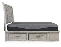 Mor Furniture Sullivan Panel Bed W/ Storage In Drift Gray, Queen