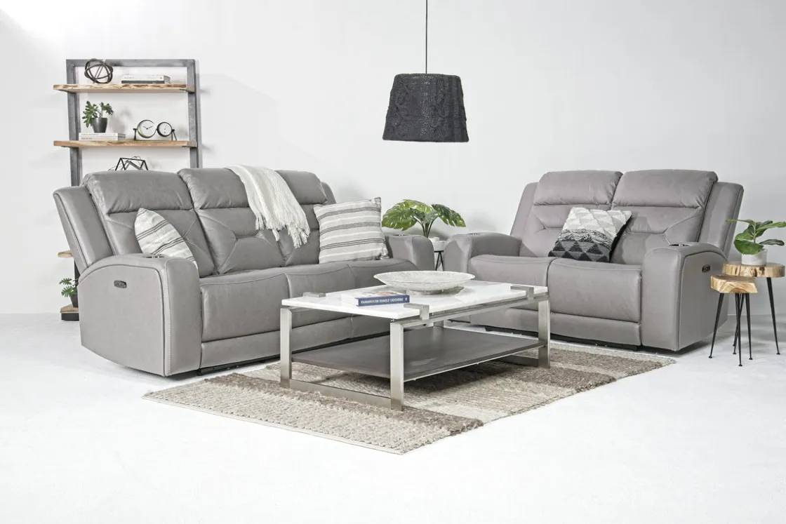 Mor Furniture Tahoe 2 Power Sofa In Charcoal
