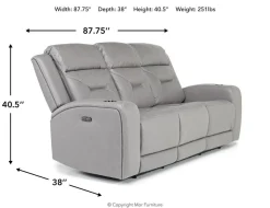 Mor Furniture Tahoe 2 Power Sofa In Charcoal