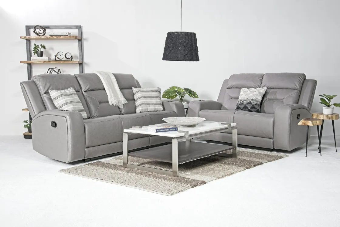 Mor Furniture Tahoe Reclining Loveseat In Light Gray