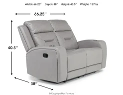 Mor Furniture Tahoe Reclining Loveseat In Light Gray