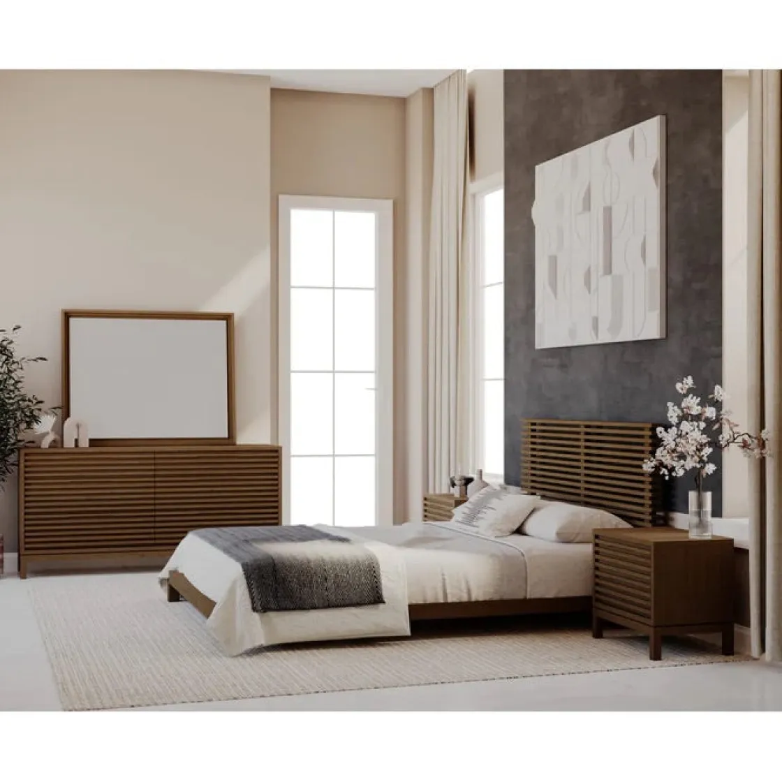 Mor Furniture Tanner Platform Bed In Flaxen, Full