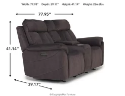 Mor Furniture Tate 2 Power Console Loveseat In