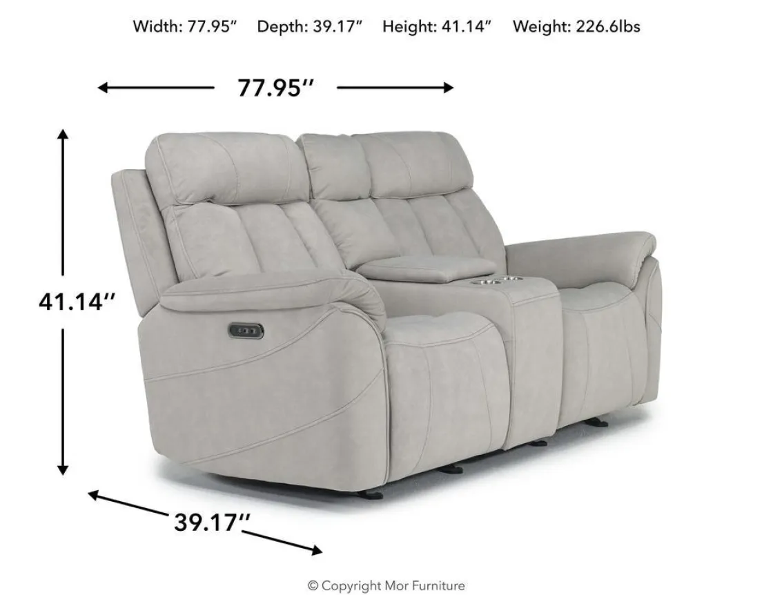 Mor Furniture Tate 2 Power Console Loveseat In