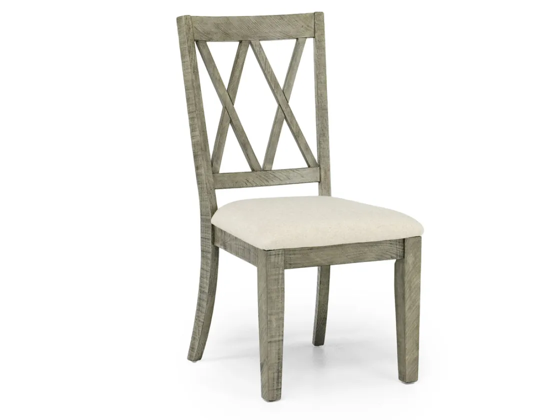 Mor Furniture Telluride Dining Table & 4 X-Back Chairs & Bench In Driftwood