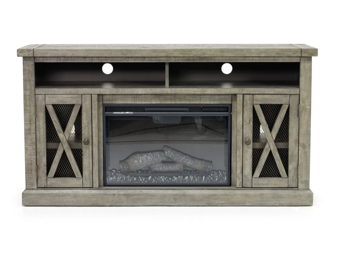 Mor Furniture Telluride Fireplace Console In Driftwood