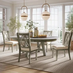 Mor Furniture Telluride Round Dining Table & 4 Chairs In Driftwood