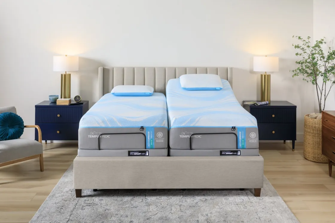 Mor Furniture Tempur-Pedic® Activebreeze® Ii Medium Hybrid Mattress & Ergo Pro Smart Air Adjustable Foundation, Twin Xl