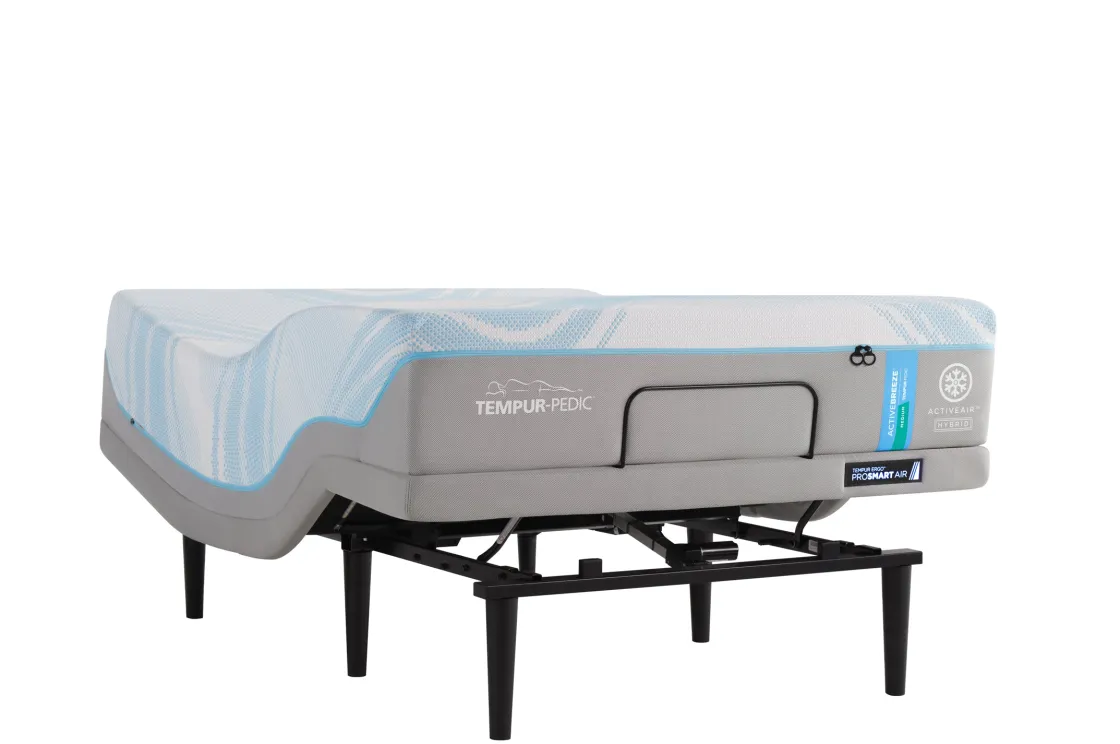 Mor Furniture Tempur-Pedic® Activebreeze® Ii Medium Hybrid Mattress & Ergo Pro Smart Air Adjustable Foundation, Twin Xl