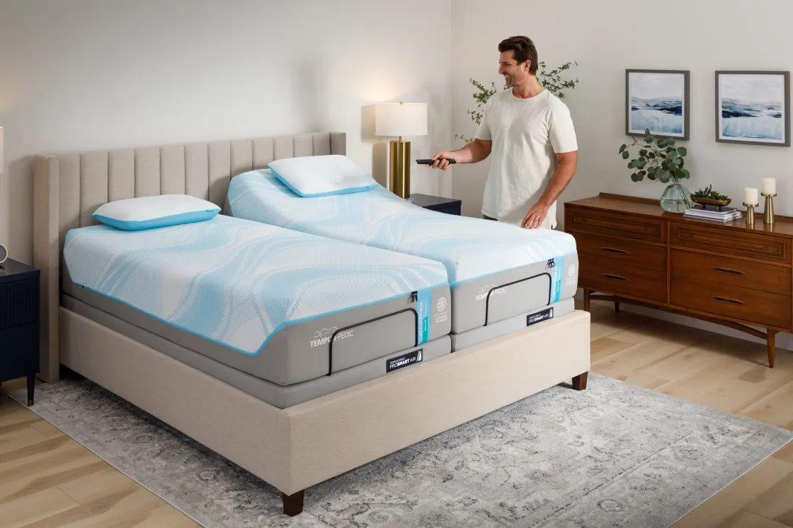 Mor Furniture Tempur-Pedic® Activebreeze® Ii Medium Hybrid Mattress & Ergo Pro Smart Air Adjustable Foundation, Twin Xl
