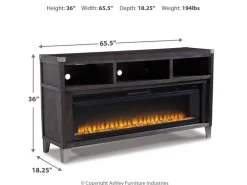 Mor Furniture Todoe Fireplace Console W/ Insert In Gray