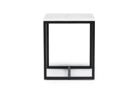 Mor Furniture Torin End Table In White Marble/Black