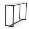Mor Furniture Torin Sofa Table In White Marble/Black