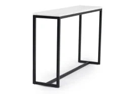 Mor Furniture Torin Sofa Table In White Marble/Black