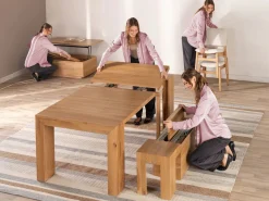 Mor Furniture Transformer Extendable Dining Table In Scandinavian Oak