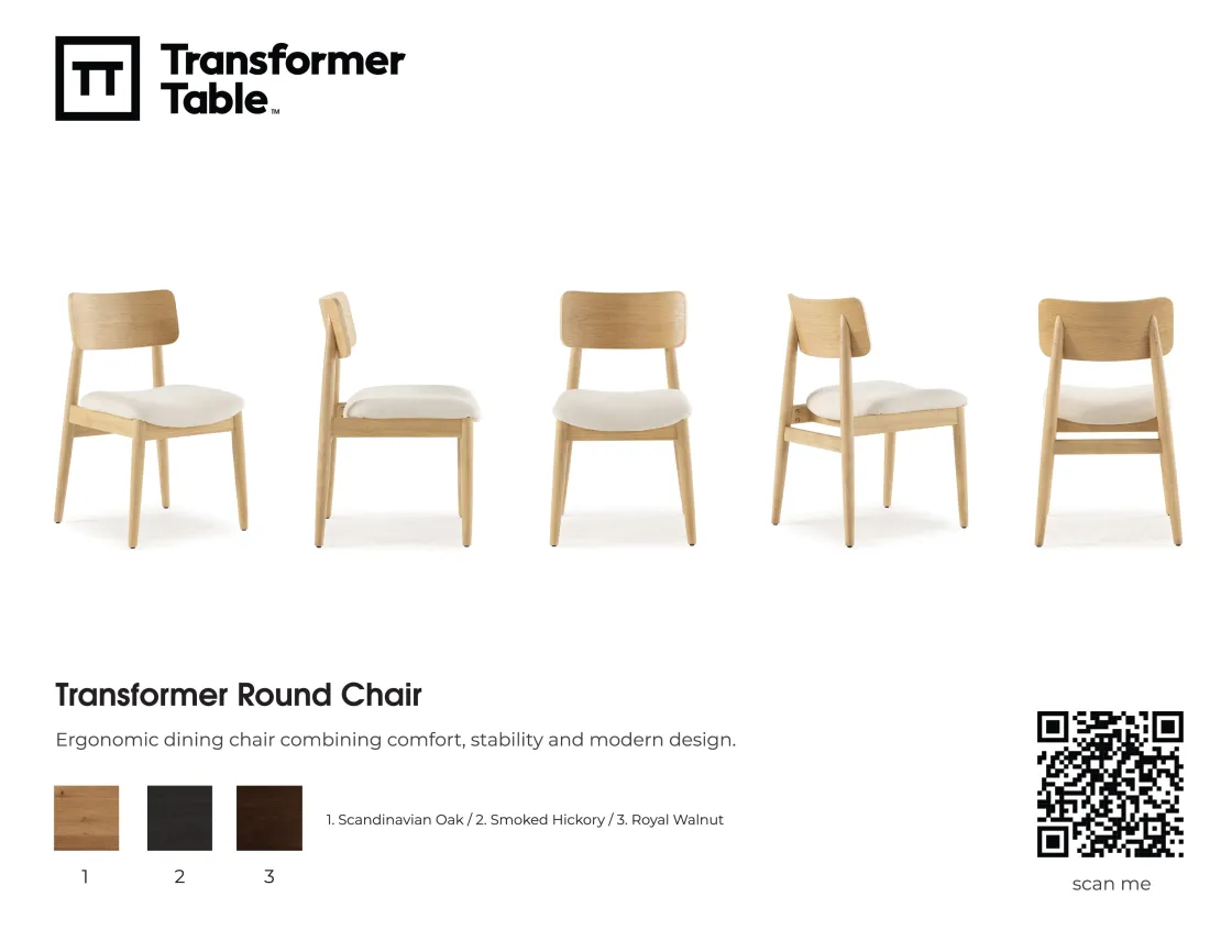 Mor Furniture Transformer Round Extendable Dining Table, 4 Chairs & Bench In Scandinavian Oak