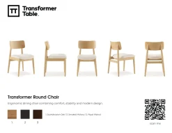 Mor Furniture Transformer Round Extendable Dining Table & 4 Chairs In Scandinavian Oak