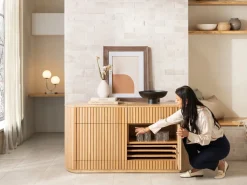 Mor Furniture Transformer Round Server In Scandinavian Oak