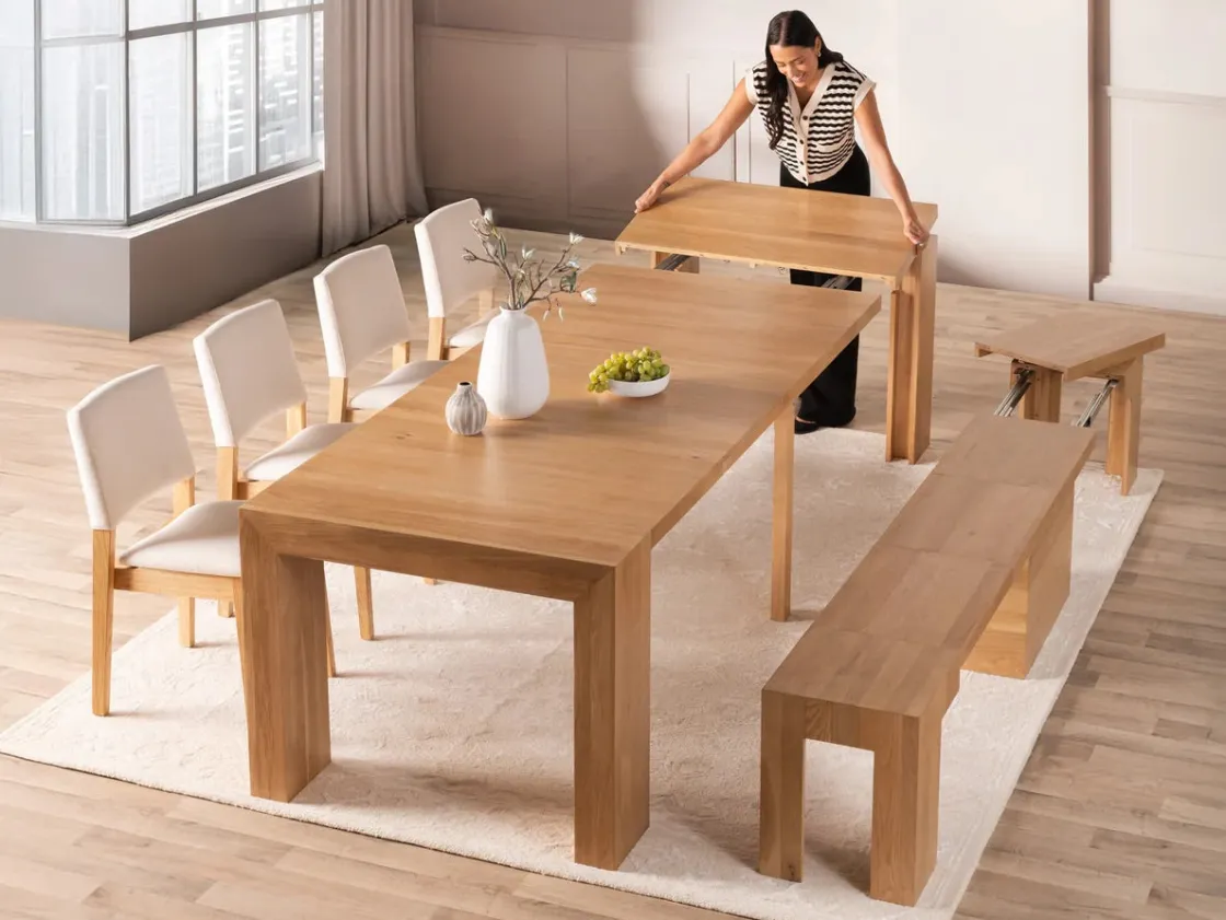 Mor Furniture Transformer Stackable Side Chair In Scandinavian Oak & Creamy
