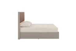 Mor Furniture Tullia Upholstered Panel Bed In Pearl Line/Eco Stone, Queen