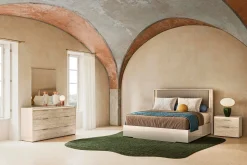 Mor Furniture Tullia Upholstered Panel Bed In Pearl Line/Eco Stone, Queen