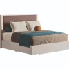 Mor Furniture Tullia Upholstered Panel Bed W/ Storage In Pearl Line/Eco Stone, Queen