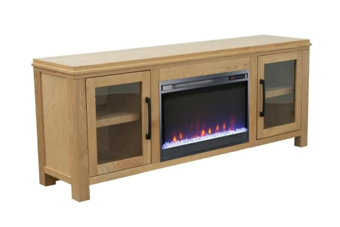 Mor Furniture Tybee Fireplace Console In Black, 85 Inch