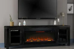 Mor Furniture Tybee Fireplace Console In Black, 85 Inch