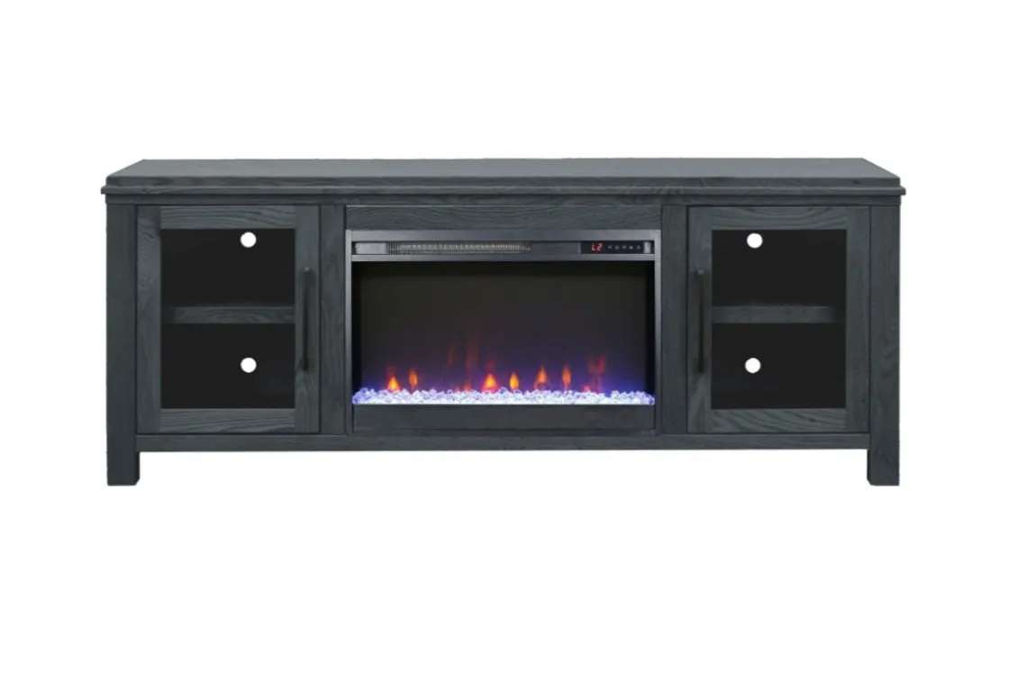 Mor Furniture Tybee Fireplace Console In Black, 85 Inch