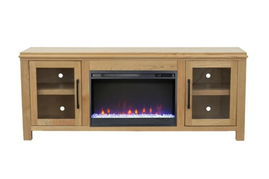 Mor Furniture Tybee Fireplace Console In Black, 85 Inch