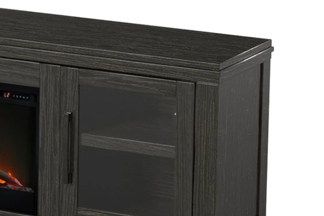 Mor Furniture Tybee Fireplace Console In Black, 85 Inch