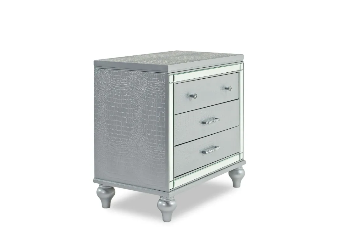 Mor Furniture Valentino Nightstand In Silver