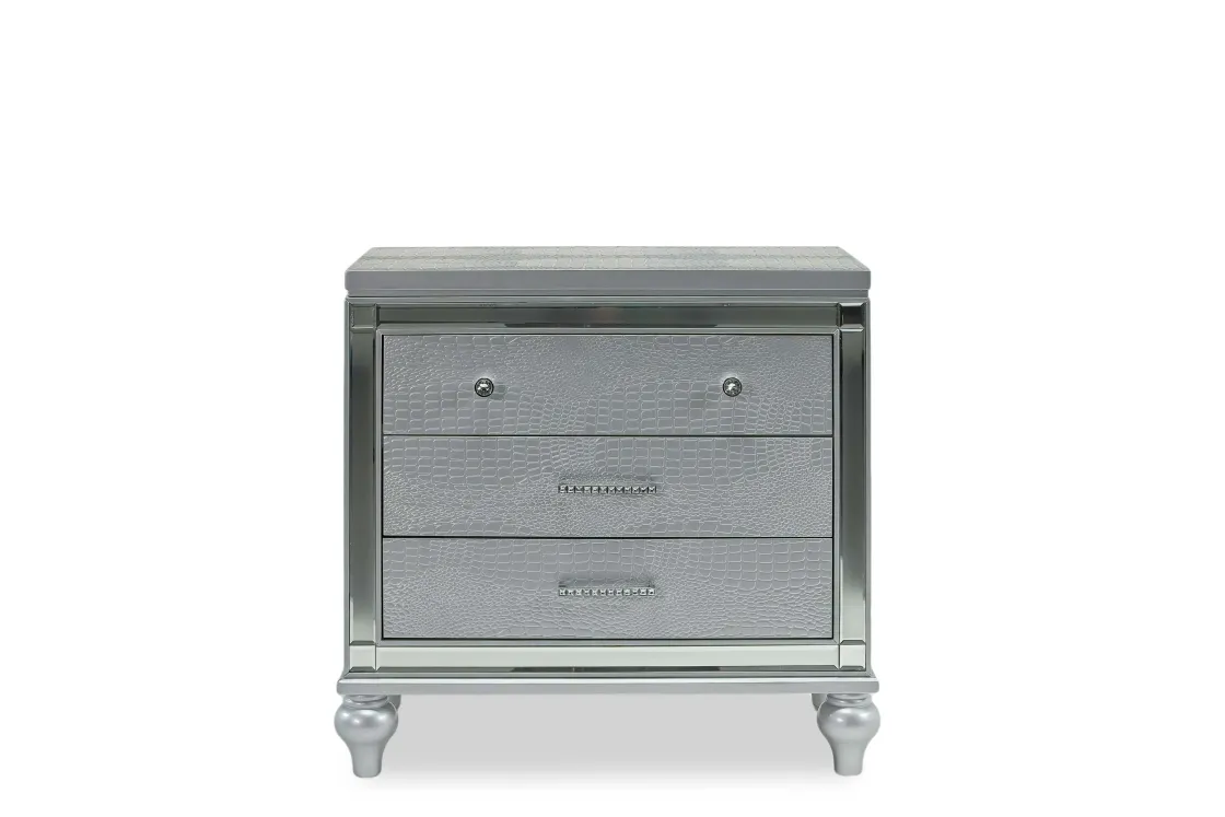 Mor Furniture Valentino Nightstand In Silver