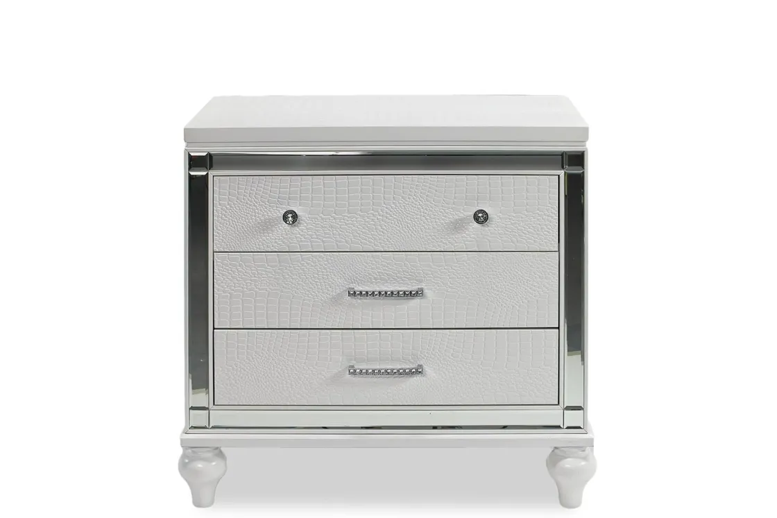Mor Furniture Valentino Nightstand In Silver
